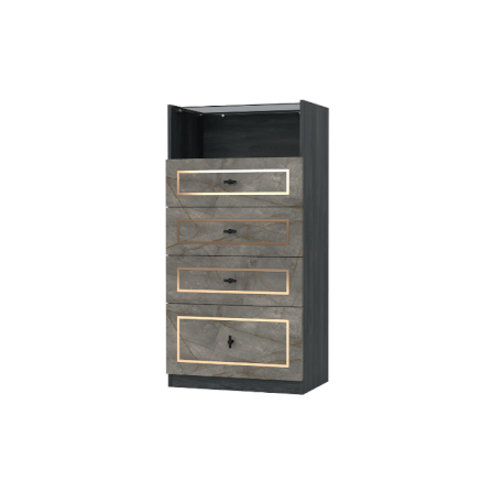 ตู้ลิ้นชัก 4 ลิ้นชัก WISDOM DESIGN FURNITURE GDW-601 60 ซม. สีแอชเกรย์/บราวน์มาร์เบิ้ล_1